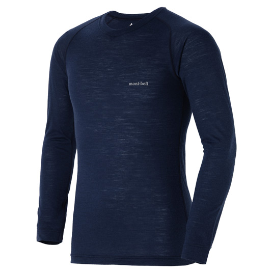 スーパーメリノウール L.W. ラウンドネックシャツ Men's ネイビー