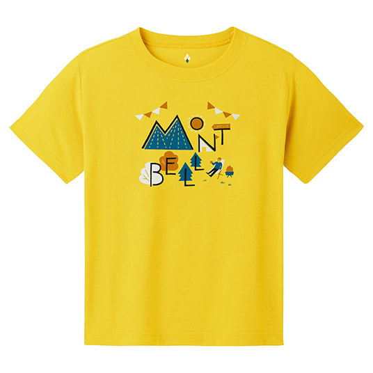 コットンT Kid's キャンプサイト 100-130 イエロー