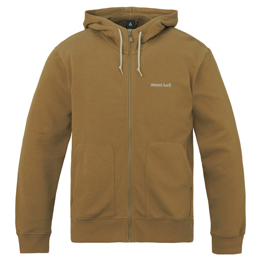 US コットン ライトスウェット ジップパーカ Men's カーキ