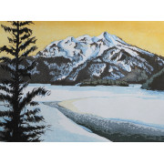 山の木版画　春浅い尾瀬